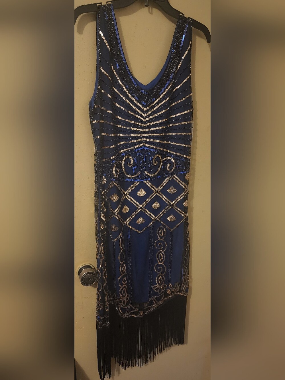 Sequin Fringe Blue Dress